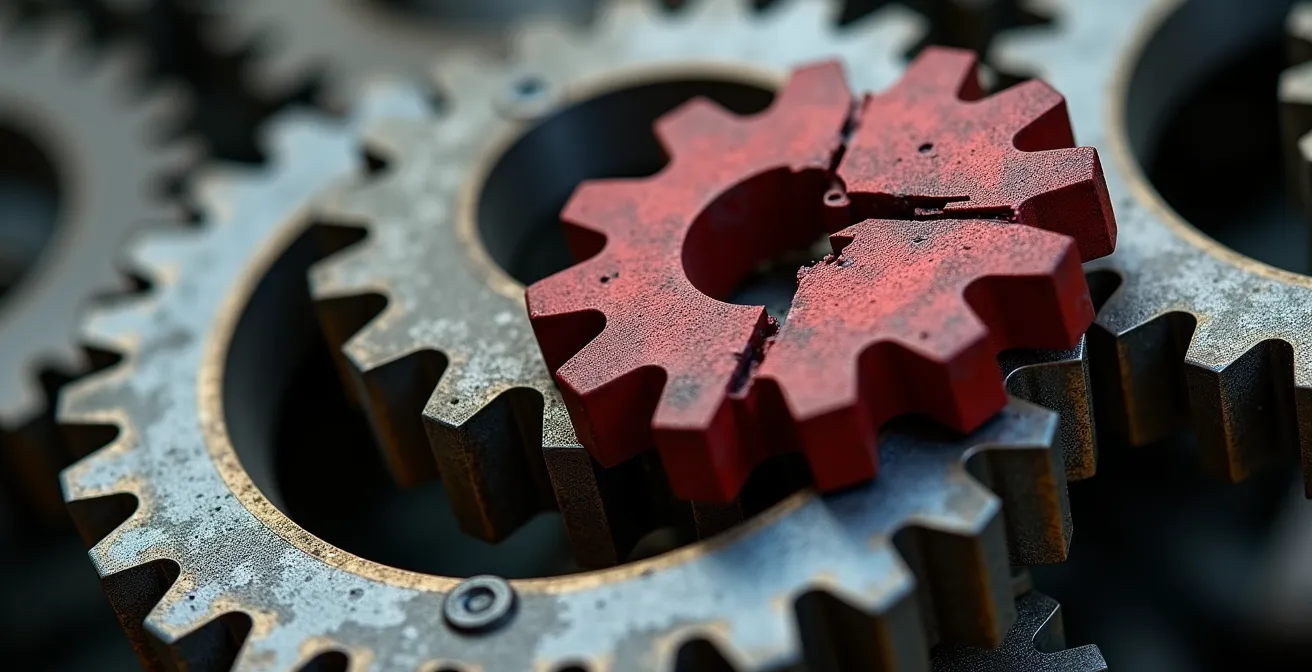 Abstract representation of a circular workflow with a break point