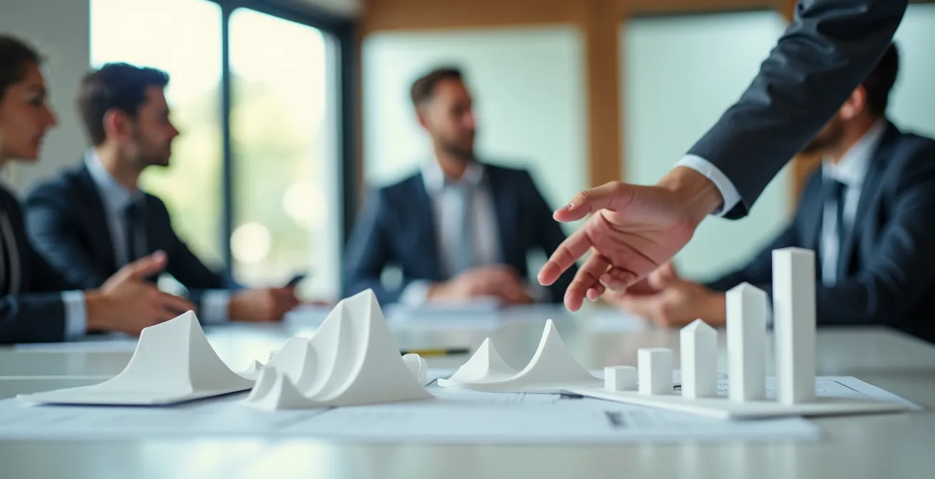 Professional presenting certification ROI to management in modern boardroom