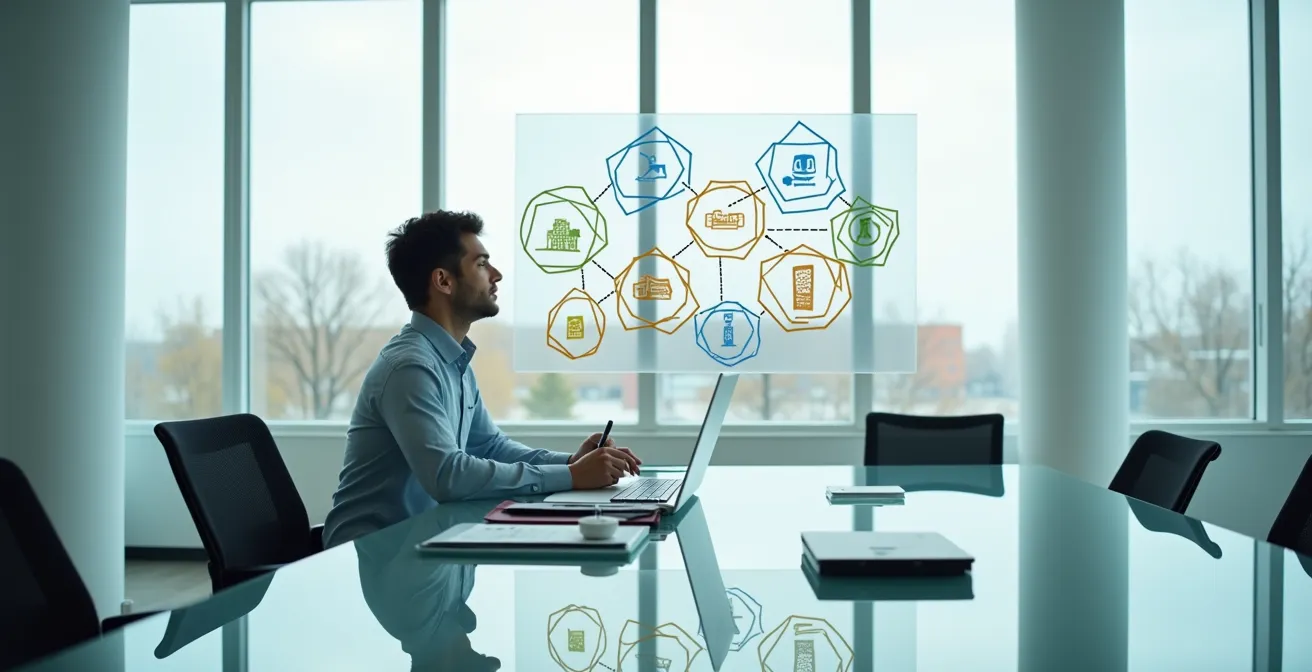 Professional mapping transferable skills on a visual framework for career transition